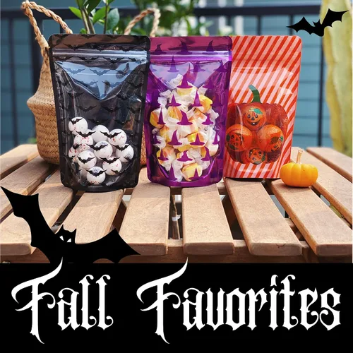 ClearBags Bolsa con cremallera para murciélagos de 5 1/8 pulgadas x 3 1/8 pulgadas x 8 1/8 pulgadas (25 piezas) | Bolsas de regalo de dulces de