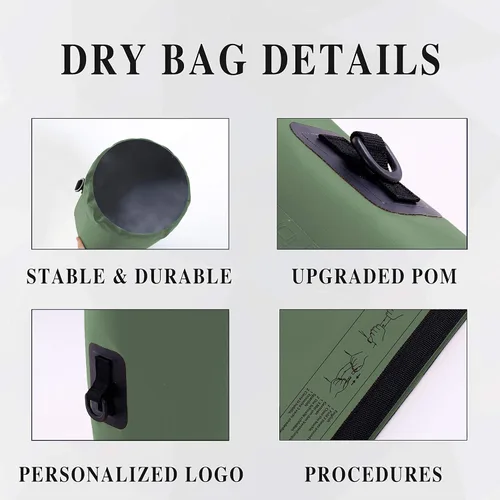 Vista 2 de IDRYBAG Bolsa seca para kayak impermeable 2L/5L/10L/15L/20L, pequeña bolsa impermeable para navegación