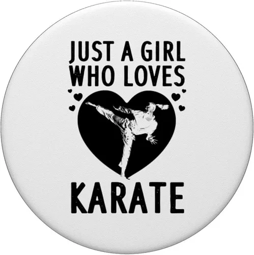 Vista 3 de Divertido Karate para mujeres y niñas, cinturón negro de karate, artes marciales, PopSockets intercambiables PopGrip