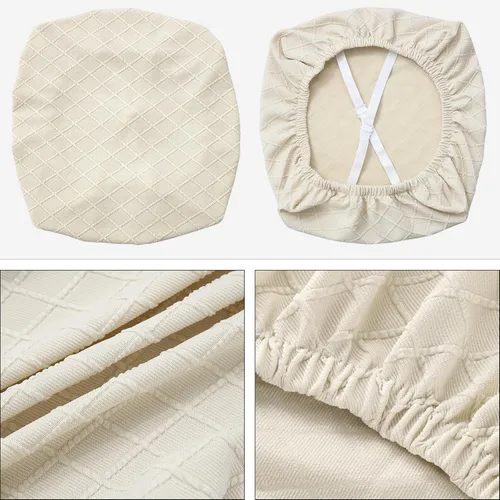 Vista 3 de Fuloon Fundas elásticas para asiento de silla, 2 PCS, extraíbles y lavables, fundas para sillas de comedor, antipolvo, fundas deslizantes de cojín