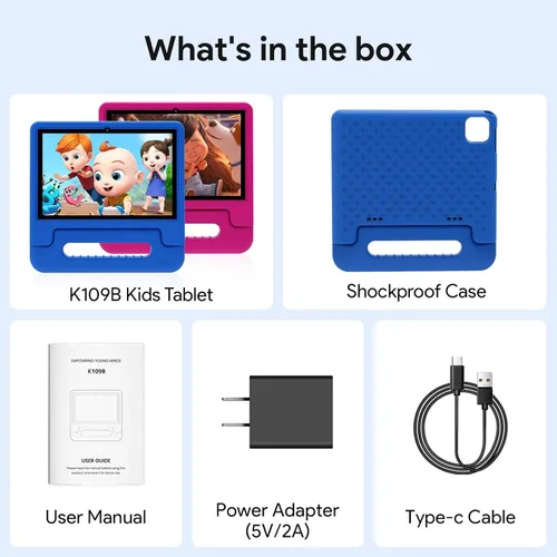 Vista 8 de ApoloSignage Tablet para niños, tableta Android 13 de 10.1 pulgadas para niños, almacenamiento ampliable, batería de larga duración, WiFi