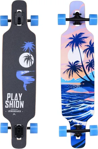 Vista 7 de Playshion Drop Through Freestyle - Patineta de tablero largo