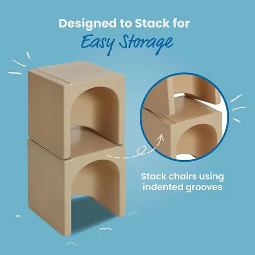 Vista 66 de ECR4Kids Tri-Me 3 en 1 silla cubo, muebles para niños, gris claro