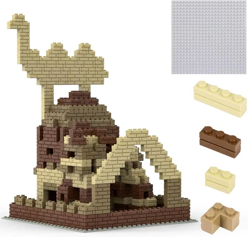 Vista 11 de Juego de ladrillos de construcción de perfil de mampostería, bloques de construcción que incluye piezas de ladrillo de construcción medianas, placa