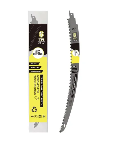 Vista 13 de Hojas de sierra recíproca de dientes japoneses de 15 pulgadas, 4 piezas, hojas de podar 6TPI con borde curvado para madera, corte de árboles, se