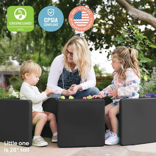 Vista 159 de ECR4Kids Tri-Me 3 en 1 silla cubo, muebles para niños, gris claro