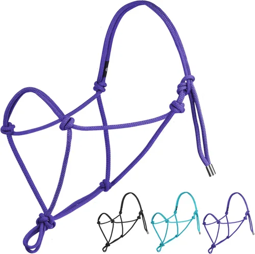 Vista 7 de Harrison Howard Cabestro de cuerda para caballos - Cabestro de entrenamiento súper resistente con 2 nudos de cuerda rígida de 1/4 pulgadas