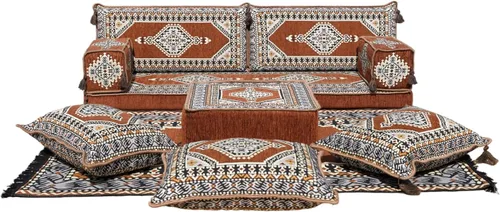 arabicsofa Sofá de piso árabe Jalsa - Sofá tradicional hecho a mano para sala de estar