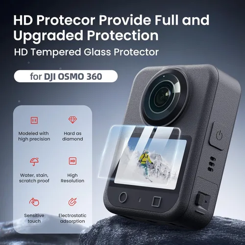 Vista 8 de OSMO 360 - Funda de aluminio de liberación rápida con marco de metal con tapa de lente de silicona Protector de pantalla para DJI OSMO 360 Kit