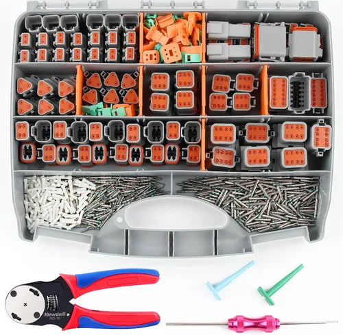 Vista 10 de Newdeli Deutsch - Kit de conectores eléctricos de 8 pines, impermeables, 16 AWG, macho y hembra, conectores de cable automotriz para automóvil