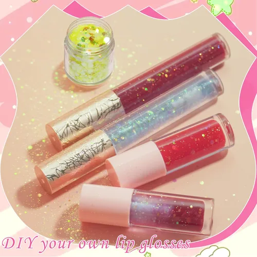 Vista 8 de Kit de bricolaje para hacer brillo labial BRIPATI, set de brillo labial DIY para hacer tu propio lápiz labial, divertido set de maquillaje artesanal