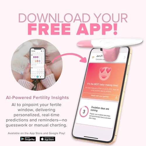 Vista 2 de Eveline - Kit de predictor de prueba de ovulación digital - 5 tiras de prueba de ovulación fáciles en casa con escáner inteligente para un ciclo