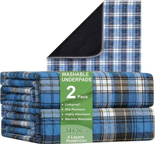 Almohadillas de cama lavables, impermeables, para incontinencia, para mujeres y hombres, protectores de colchón reutilizables, antideslizantes, 36 x