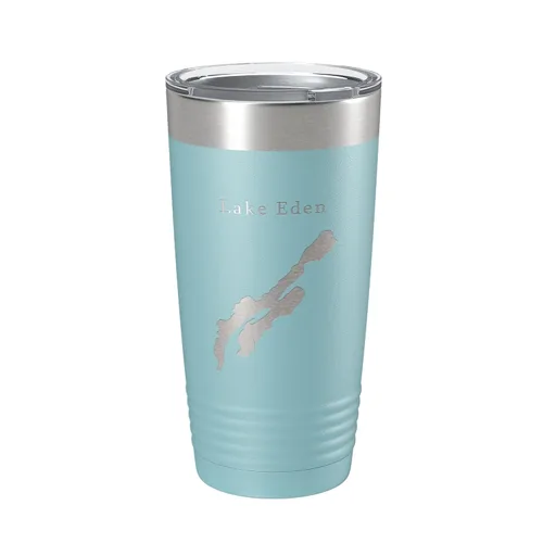 Vista 10 de Lake Eden Map Tumbler Travel Mug Insulated Laser Engraved Coffee Cup Vermont 20 oz Maroon
