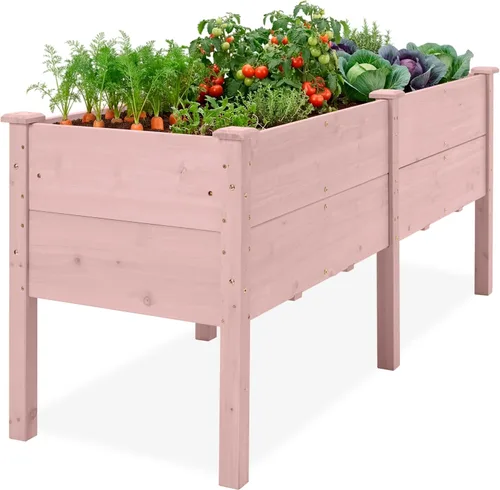 Vista 21 de Best Choice Products Cama de jardín elevada de 48 x 24 x 30 pulgadas con profundidad extra profunda de 16 pulgadas, soporte para maceta de madera