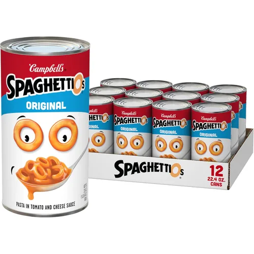 Vista 12 de SpaghettiOs Pasta enlatada con albóndigas A to Z's, lata de 15.6 onzas