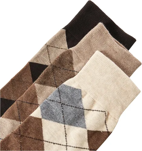 Vista 3 de GOLDTOE Calcetines Carlyle Argyle Crew para hombre, paquete de 3, Varios