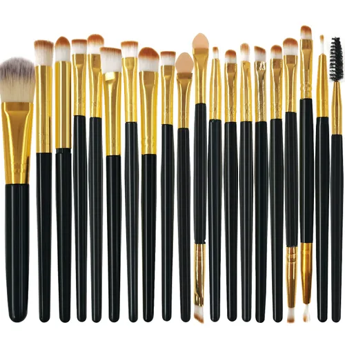 Vista 2 de Brochas de Maquillaje Pimoys Juego de Brochas de Maquillaje 20 Piezas Profesional para Cara Delineador de Ojos para Base Rubor Corrector Sombra