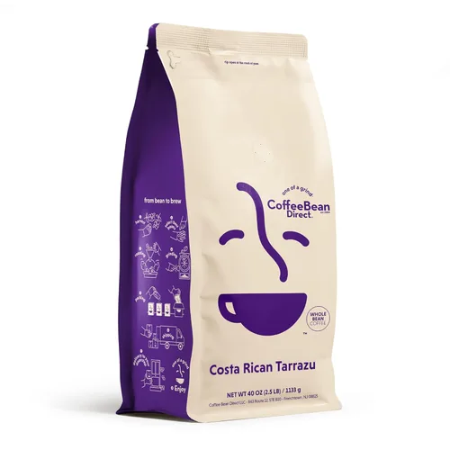 Vista 39 de Coffee Bean Direct Brazilian Santos, café en grano entero, arábica, tostado ligero, bolsa de 1 libra (paquete de 1)
