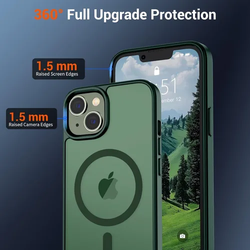 Vista 1978 de SUPFINE - Funda magnética para iPhone 13 Pro Max (compatible con MagSafe), (protección contra caídas de grado militar de 10 pies), delgada, Negro