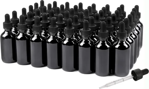 Vista 16 de NOOEEISS 4 piezas, botella con cuentagotas de 1 oz, botella de vidrio ámbar con cuentagotas, botellas de tintura con cuentagotas, acabado elegante