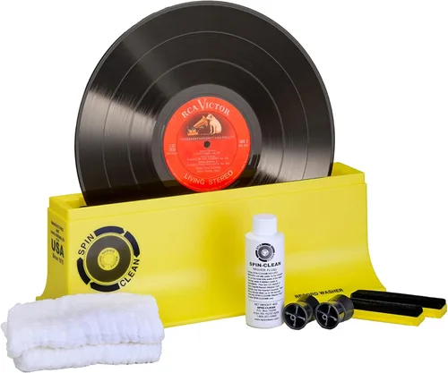 Kit de lavado de discos Spin-Clean | Limpiador de discos de vinilo | Kit de limpieza de discos | Solución sin alcohol | Rodillos de ajuste |