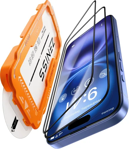 Vista 22 de Zeniss NeverBreak - Protector de pantalla de dureza 9H+ para iPhone 15, protección de grado militar de 12 pies
