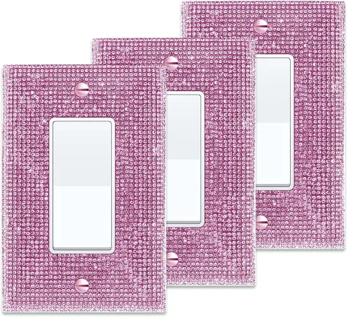 Vista 17 de Cubierta de interruptor de diamantes de imitación dorada brillante - Placa de interruptor de luz con purpurina