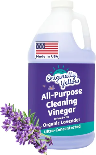Originally Yellow Vinagre de lavanda para limpieza | Limpiador multiusos fabricado en Estados Unidos | Uso como limpiador de pisos, vidrio, cocina y
