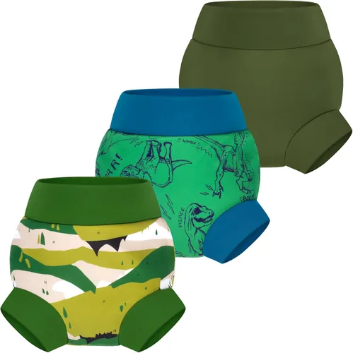 Vista 36 de BIG ELEPHANT Pañales de natación para bebé, 3 piezas, reutilizables, ajustables, lavables, impermeables, para niños y niñas, de 6 meses a 5 años