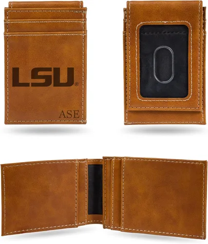 Vista 67 de Rico Industries NCAA Arizona State Sun Devils Brown - Cartera de bolsillo frontal personalizada con grabado láser - Delgada/ligera - Gran artículo