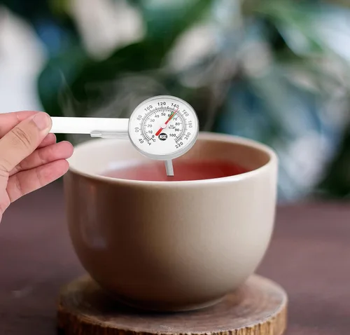 Vista 3 de Termómetro de lectura instantánea de 1-3/4 pulgadas con clip, mejor para bebidas de café, espuma de leche y chocolate (esfera blanca 1)