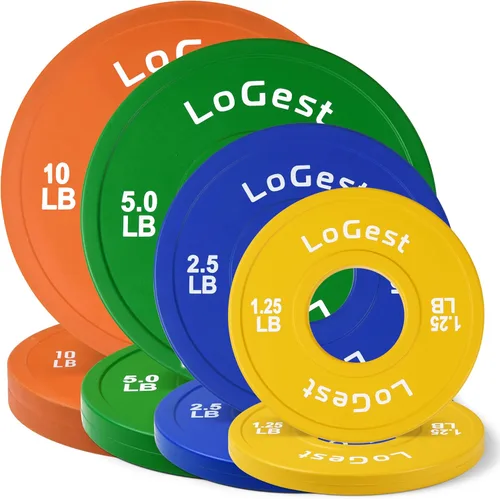 Vista 9 de Logest Pair Olympic Plates - Barbell Weights Set of 2 Weight Plates for Olympic Bars Perfect for Strength Training Plates Exercise Balance Increase