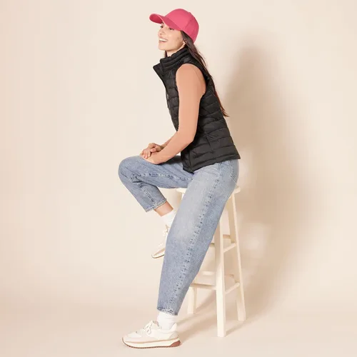 Vista 5 de Tienda Essentials - Chaleco para mujer, ligero, impermeable y fácil de guardar