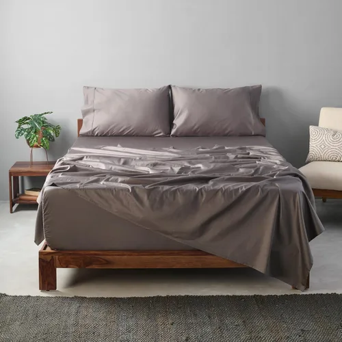 Juego de sábanas 100% de algodón egipcio Giza certificado CEA, juego de 4 piezas, sello dorado acreditado, bolsillo profundo, fibra extralarga,