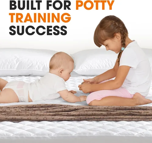 Vista 5 de Cheer Collection Protector de colchón impermeable, cómodo protector de cama para incontinencia para adultos, niños y mascotas, tamaño individual