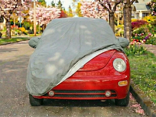 Vista 6 de CarsCover Medida personalizada para Volkswagen New Beetle, cobertor de auto con 5 capas de escudo, impermeable para VW Beetle
