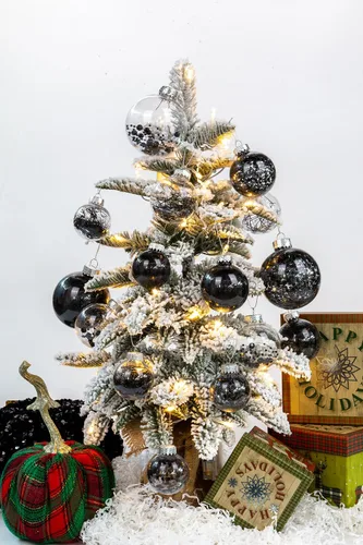 Vista 3 de Briful Bolas de Navidad de plástico transparente inastillables de 3.150 in/3.15 pulgadas, juego de bolas de Navidad decorativas transparentes