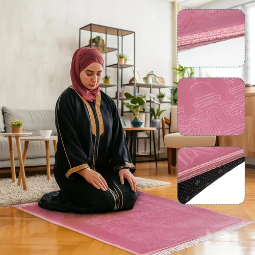 Vista 8 de Z&Z living Space Soft Padded Prayer Mat – Extra Thick Comfort Rug for Home, Travel, Meditation, and Kneeling Support (Black and Green)
