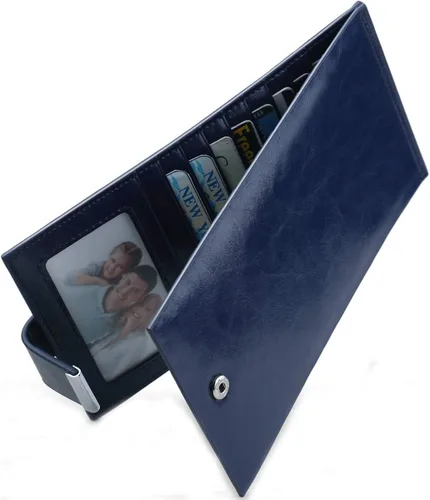 Huztencor cartera de cuero con bolsillo para tarjeta de crédito bloqueo RFID, billetera, funda para tarjetas para mujer Credit Card Holder, RFID