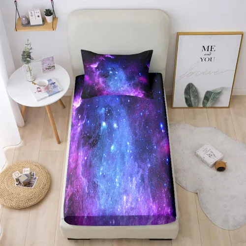 Vista 12 de MUSOLEI Sábanas Panda Sábanas ajustadas Lindas hojas de cama con conjunto de cama de animales 3D con orejas para niñas Conjunto de cama individual