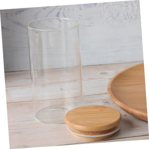 Vista 2 de BESTOYARD Tarro de té suelto para dulces, 3 piezas, recipiente hermético de vidrio para alimentos con tapa, recipiente de vidrio hermético