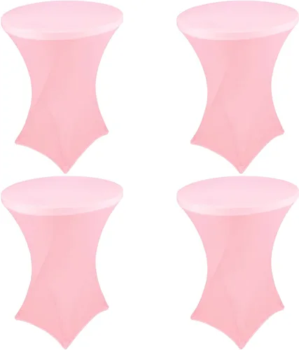 Vista 13 de Paquete de 4 manteles de elastano para mesa de cóctel de 32 x 43 pulgadas, manteles cuadrados elásticos de esquinas cuadradas, mantel redondo