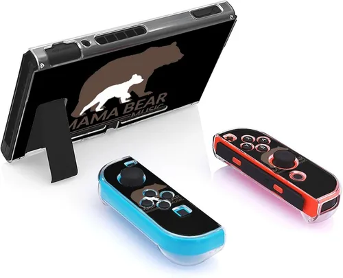 Vista 3 de Mama Bear Music Protective Cover Case for Switch Game Controller Grip Cover with Holder Stand