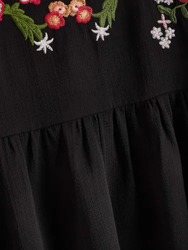Vista 3 de Floerns Blusa de peplum bordada floral para mujer