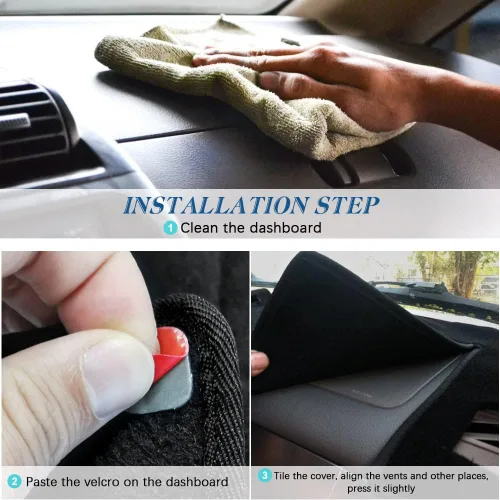 Vista 6 de KEDAKEJI Cubierta del Tablero Alfombrilla Tapete Compatible con Dodge Ram 1500 2500 3500 de 1998 1999 2000 2001 (Negro)