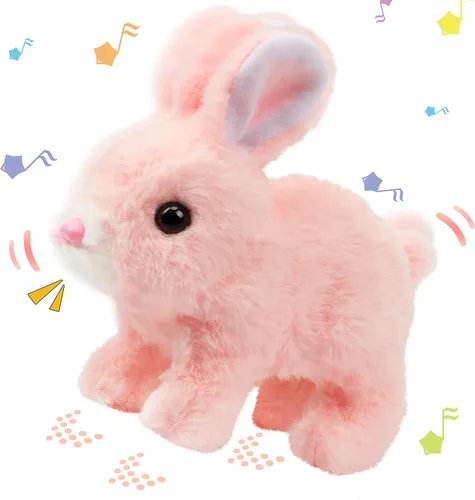 Vista 125 de Hopearl - Juguete de peluche electrónico interactivo de conejo con orejas LED, sonidos y movimientos; camina, se menea e ilumina las orejas, mueve