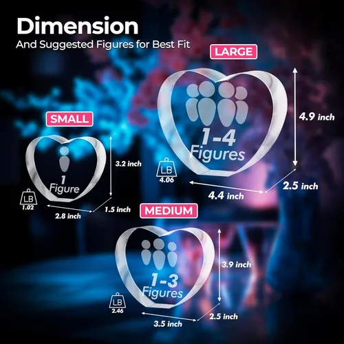 Vista 3 de Cristal de corazón 3D