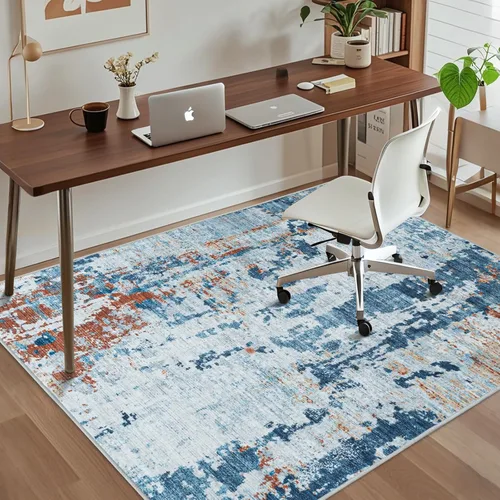 Vista 41 de Tapete para silla de oficina para suelo de madera dura, 48"x36" tapete protector de escritorio de computadora de fácil deslizamiento para silla