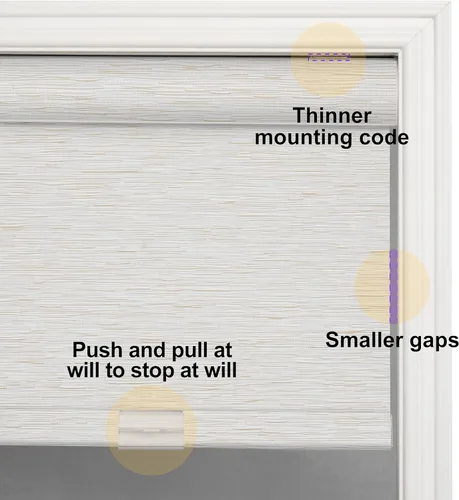 Vista 3 de Boolegon Persianas enrollables opacas sin cordones de jacquard a rayas, estilo de lujo, con cenefa de casete, con aislamiento térmico, persianas
